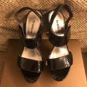 Bebe black platform heels